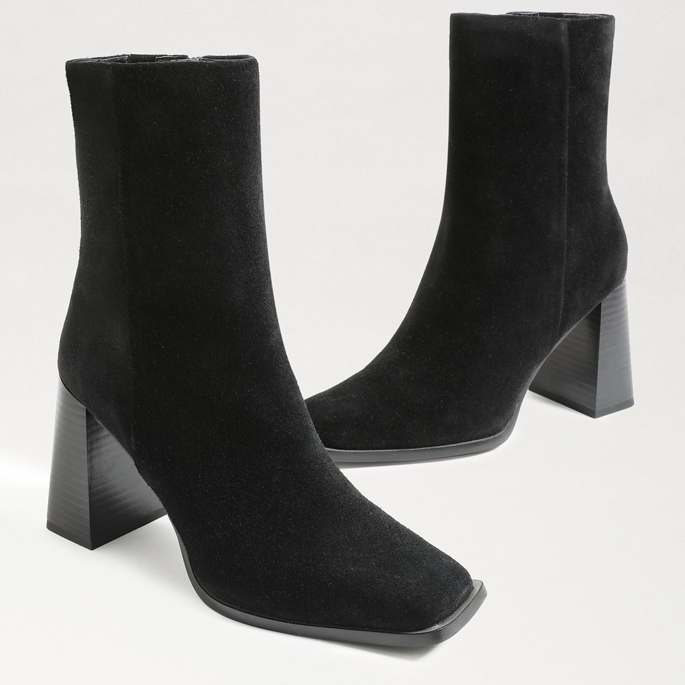 Sam Edelman Black Suede Ankle Boots
